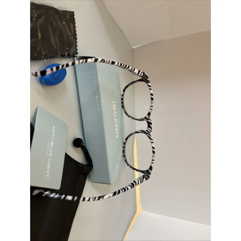 IBOANN Blue Light Glasses Zebra Fashion Blocks Harmful Blue Light Lightweight